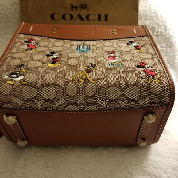 🎀NWT Coach Outlet Disney X Coach Rogue 25 Signature Textile Mickey Mouse - Picture 10 of 14